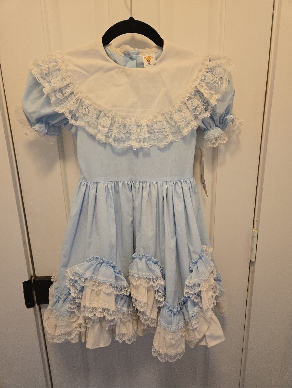 Lidl’ Dolly’s Ruffle & Lace Lifht Blue Party Dress – Vintage Style 6X